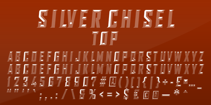 Przykład czcionki SILVER CHISEL TOP